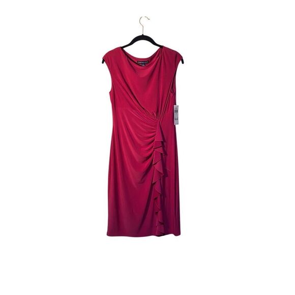 NWT American Living Woman’s Red Fitted Ruched Sheath Dress Size 10 - Picture 1 of 5
